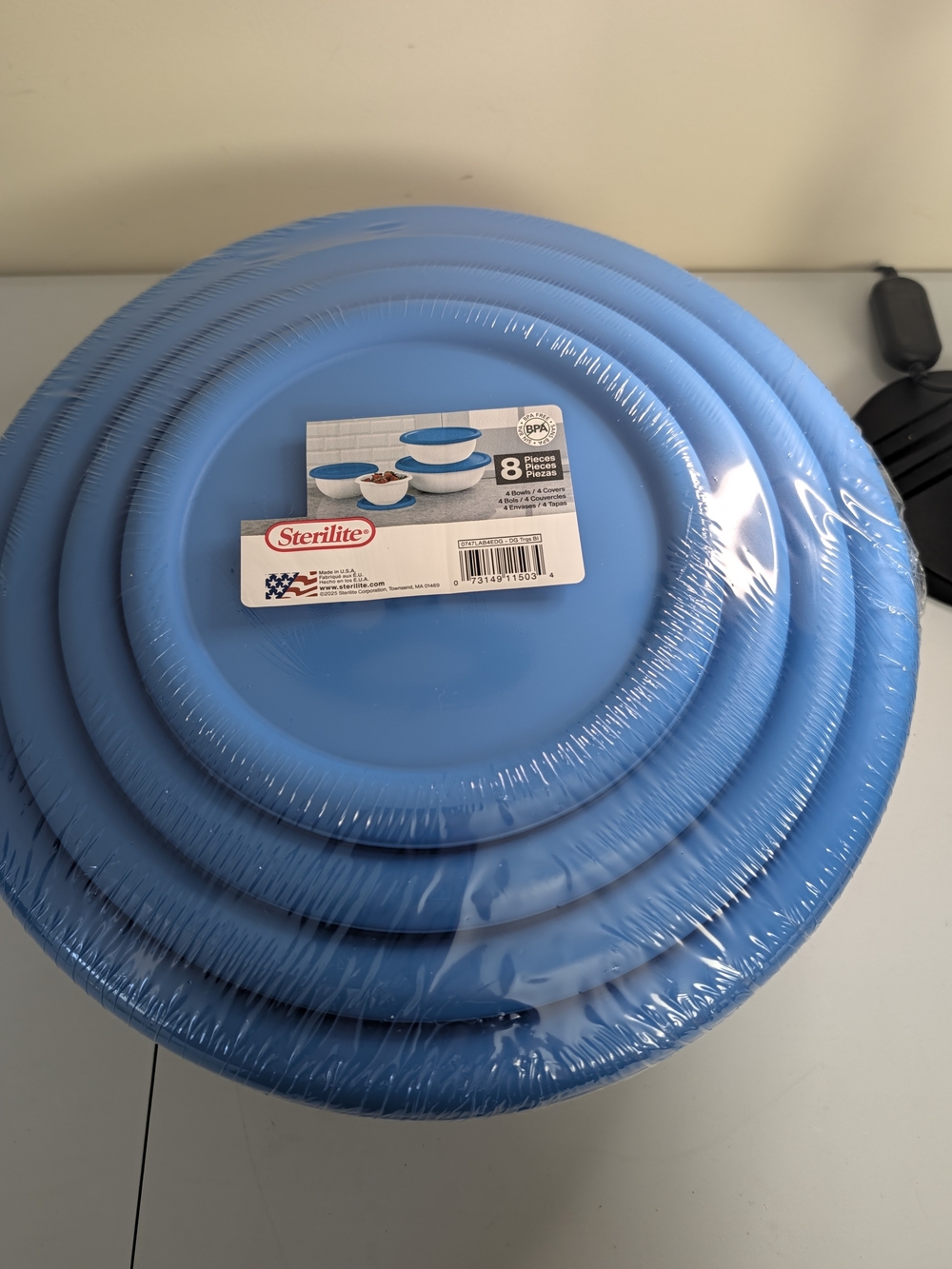 Sterilite 8-Piece Nesting Mixing Bowls in Light Blue B31